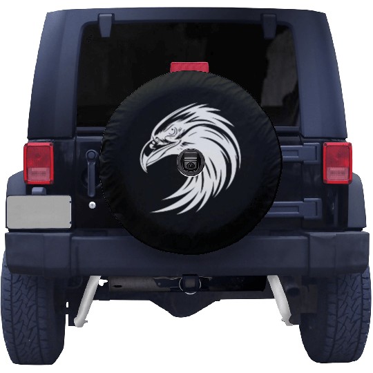 Elegant Tribal Eagle Logo In Tattoo Style Spare Tire Covers