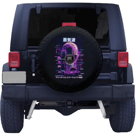 Anime Tokyo City Japanese Vaporwave Aesthetic Spare Tire Covers