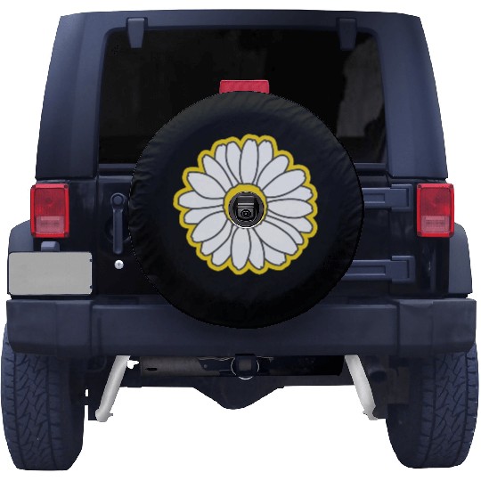 yellow daisy flower Spare Tire Covers