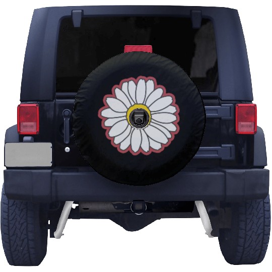 red daisy flower Spare Tire Covers