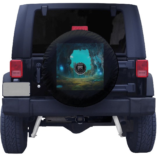 Bioluminescent Underground Landscapes Spare Tire Covers