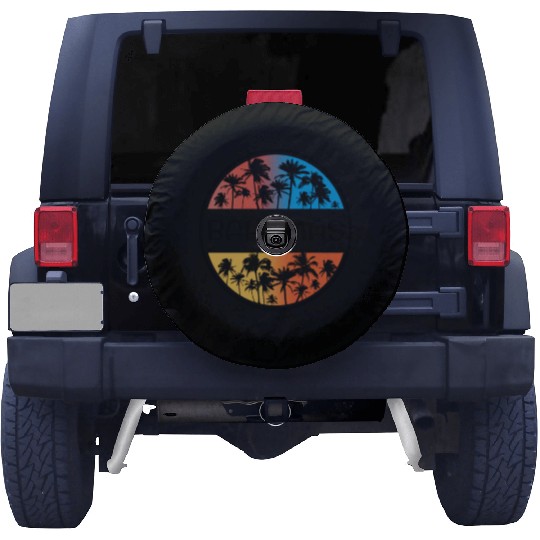 Bahamas Palm Tree Stylish Vacation Souvenir Spare Tire Covers