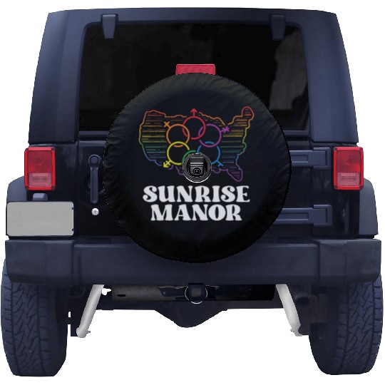 Sunrise Manor Pride Flag Pride Month LGBTQ Flag Spare Tire Covers