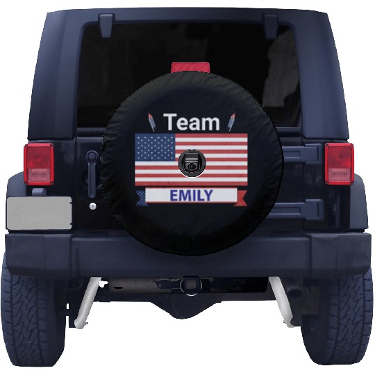 Team Emily USA American Flag Stars Spare Tire Covers
