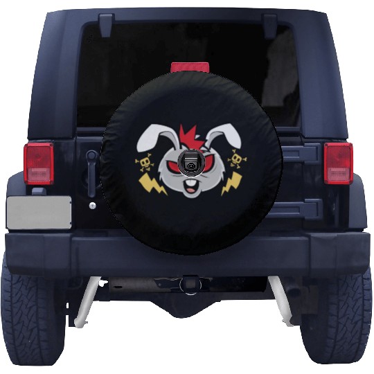 Easter Metalhead Bunny Rock Music Rabbit Spare Tire Covers