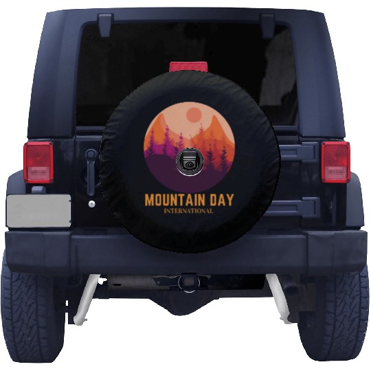 mountain day International, Camping Gift, Forest Spare Tire Covers