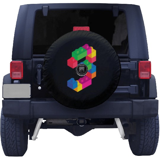Cute Block Building 3rd Birthday Gift 3 Year Old Spare Tire Covers