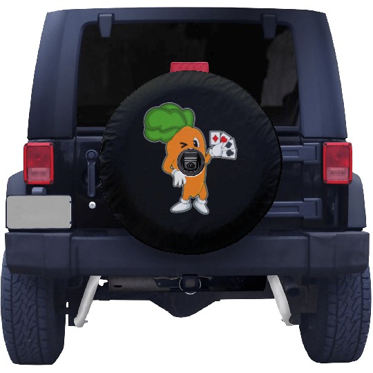 Carrot At Poker With Poker Cards Spare Tire Covers