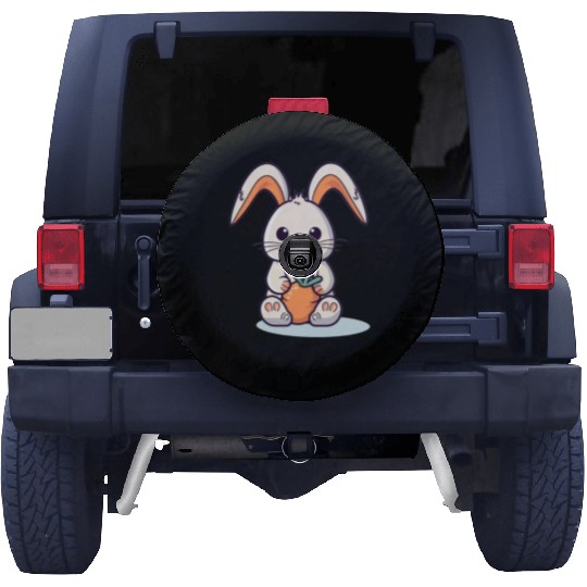 Cute Little Bunny Glasses Rabbit Kids Easter Day Spare Tire Covers