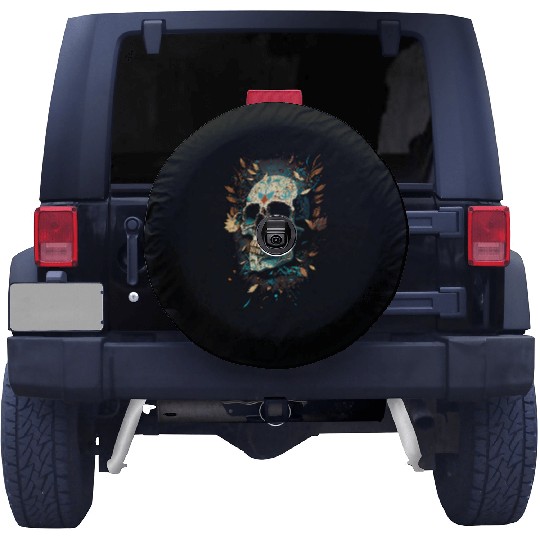 Skull Dia de los Muertos Halloween Tattoo Gift Spare Tire Covers