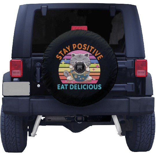 Stay positive Eat delicious Japanese Style Spare Tire Covers