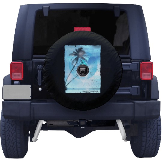 Artistic Saint Tropez Palm Tree Vacation Spare Tire Covers
