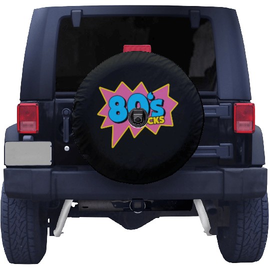 90s 80s Rocks Neon Rubic Cube Cassette Tape Spare Tire Covers
