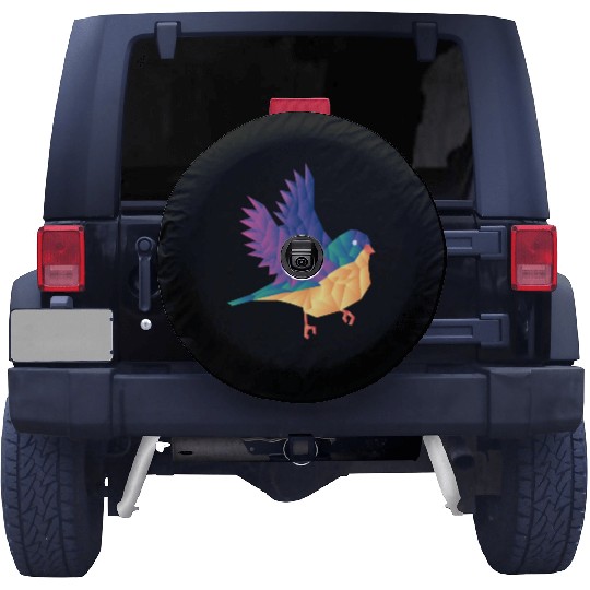 Polygon Shape Multi Colored Bird Pattern Nature Spare Tire Covers