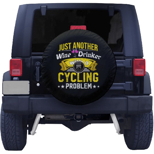 Wine Drinker with Cycling Problem Wine Lover Funny Spare Tire Covers