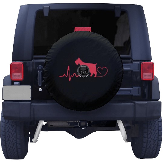 Schnauzer Dog Heartbeat Miniature Schnauzer Spare Tire Covers