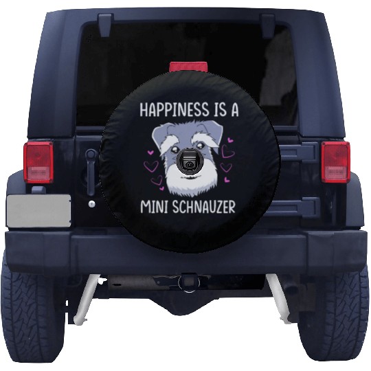 Happiness Is A Miniature Schnauzer Spare Tire Covers