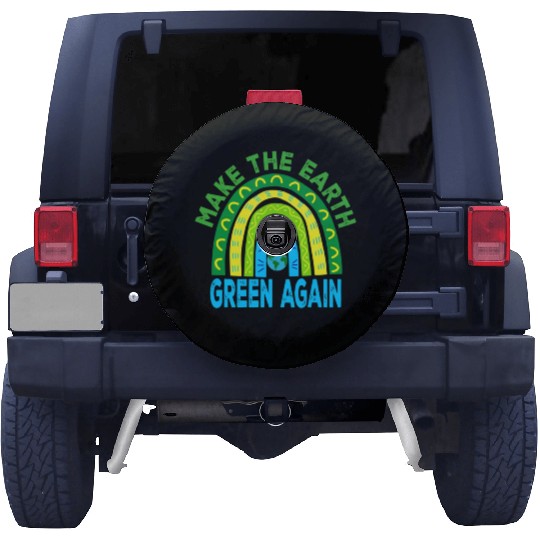 Make the Earth Green Again Rainbow Earth Day Spare Tire Covers
