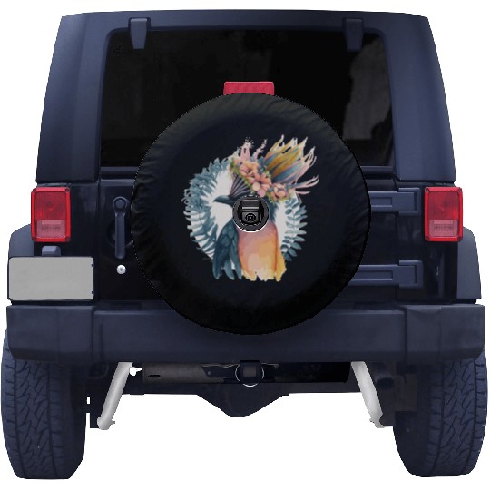 Cute Bird Of Paradise Bird Flower Crown Pet Birds Spare Tire Covers