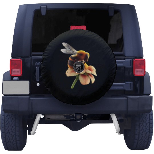 bee on flower Spare Tire Covers