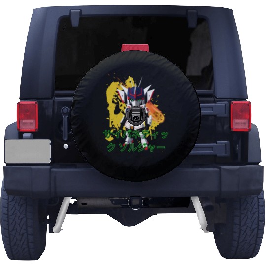 Chibi Mecha: A Cute Cyberpunk Design 9 Spare Tire Covers