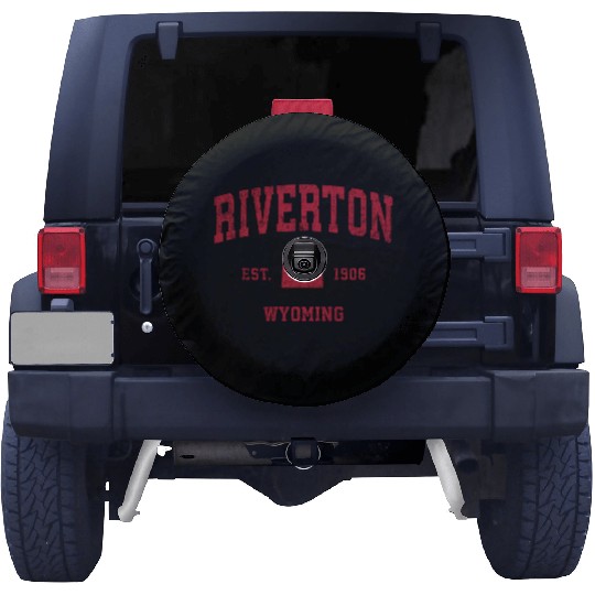 Riverton Wyoming Wy Sports Red Print Spare Tire Covers