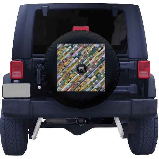 Wildlife Stripe Multi Color Collage Spare Tire Covers