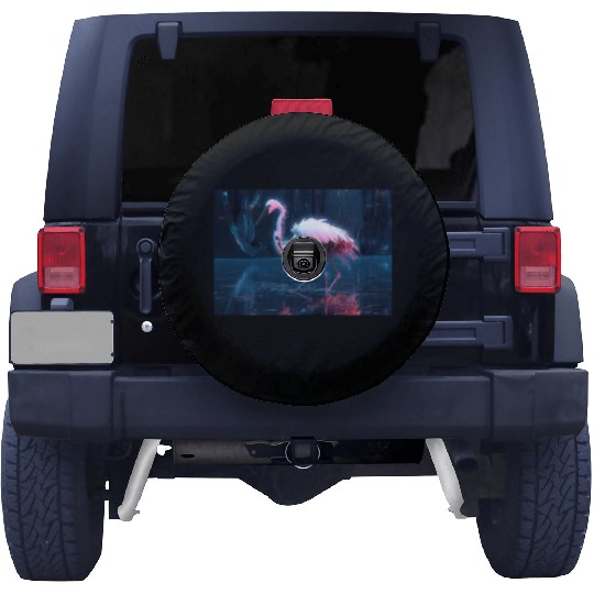 Neon Bird of Paradise Spare Tire Covers