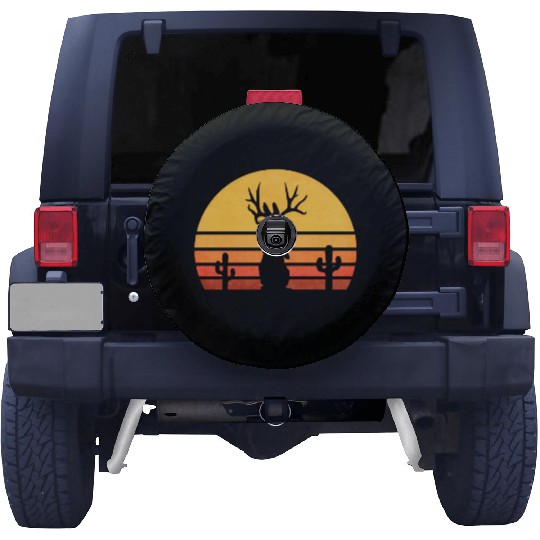 Eighties Jackalope Cryptid Rabbit Spare Tire Covers