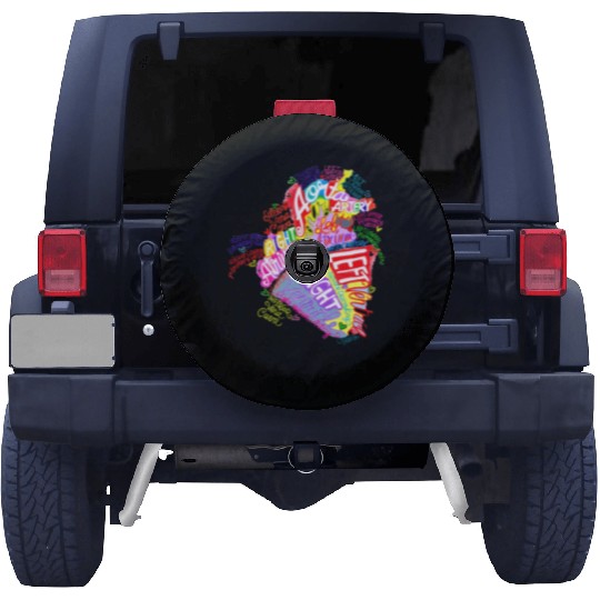 Anatomical Heart Word Graffiti Spare Tire Covers