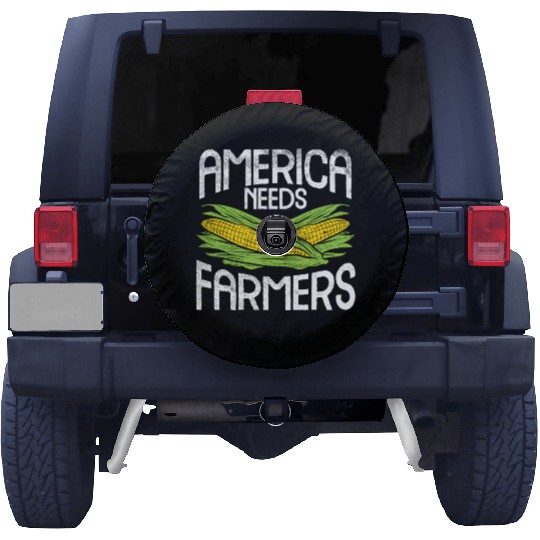 America Needs Farmers Agriculture Corn Farming Spare Tire Covers