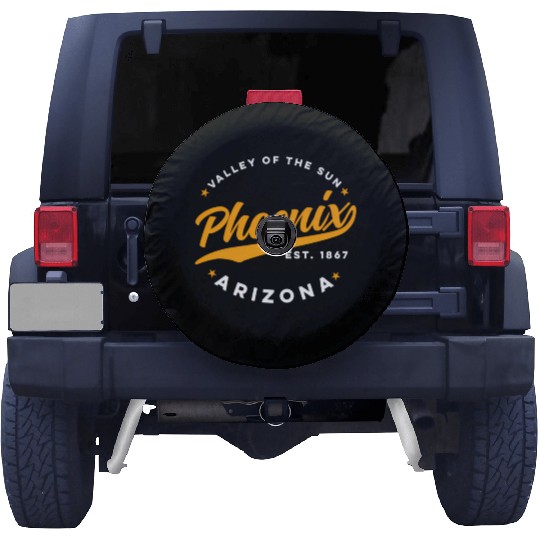 Phoenix Arizonna Valley Of The Sun Orange Text Spare Tire Covers