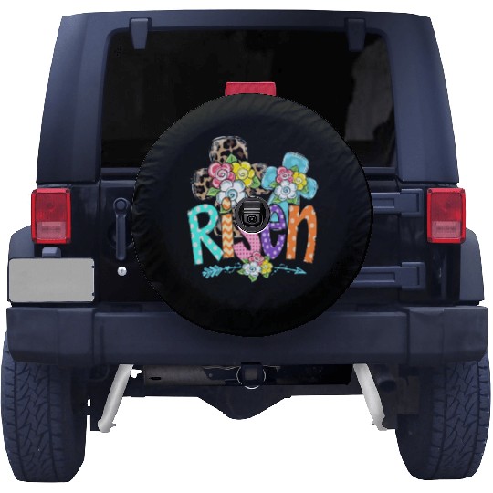 Happy Easter For Christian Mom He Is Risen Leopard Spare Tire Covers