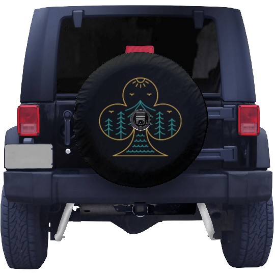 Playing Card Club Symbol Of Nature Spare Tire Covers