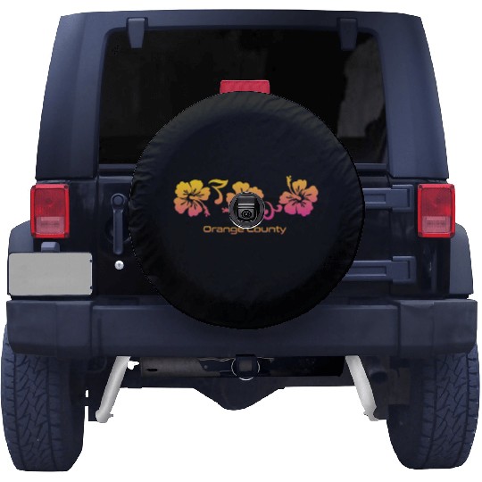 Orange County California Hibiscus Souvenir Spare Tire Covers