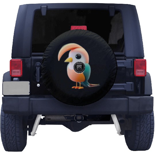 Cute Bird of Paradise 3D Render Spare Tire Covers