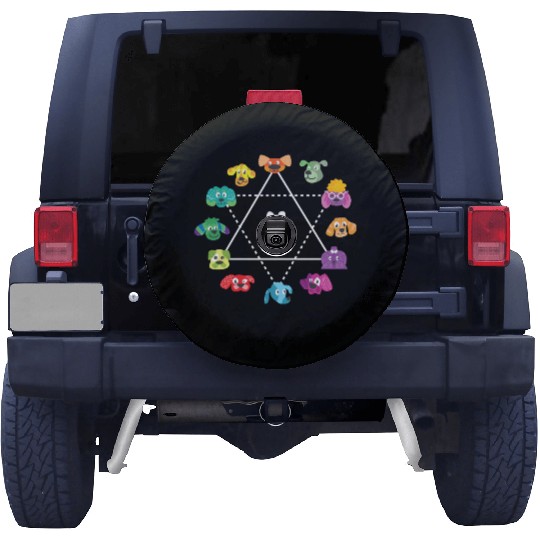 Color Wheel Of Cute Dogs Art Teacher Dog Lover Spare Tire Covers