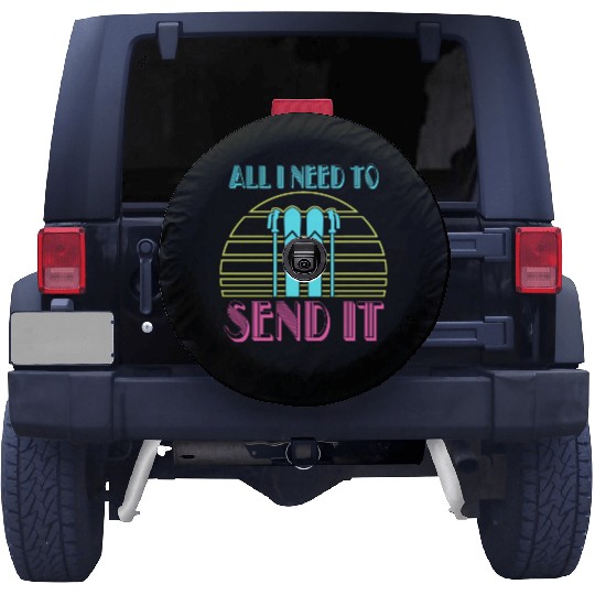 Retro Neon Send It Skiing Freestyle Skiers Ski Spare Tire Covers