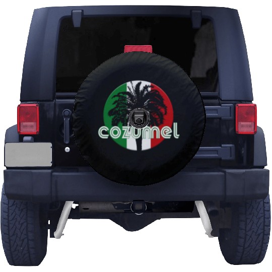 Cozumel Mexico Flag Native Palm Tree Mexican Spare Tire Covers