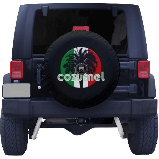 Cozumel Mexico Flag Native Palm Tree Mexican Spare Tire Covers