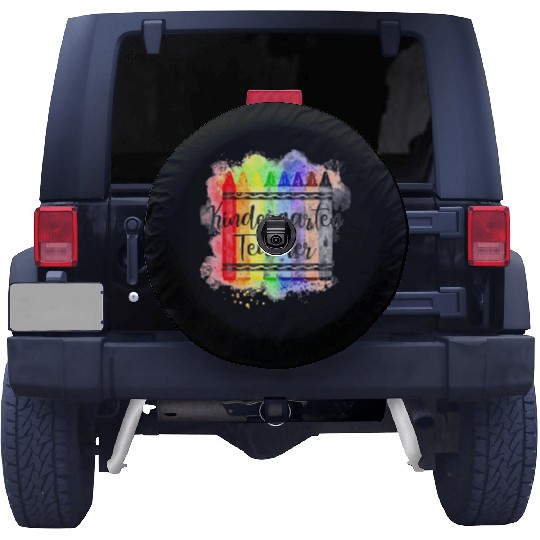 Funny Kindergarten Teacher Crayon Back To School Spare Tire Covers