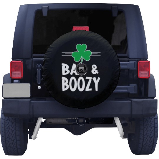 Bad And Boozy St Patricks Day Drinking Shamrock Ir Spare Tire Covers