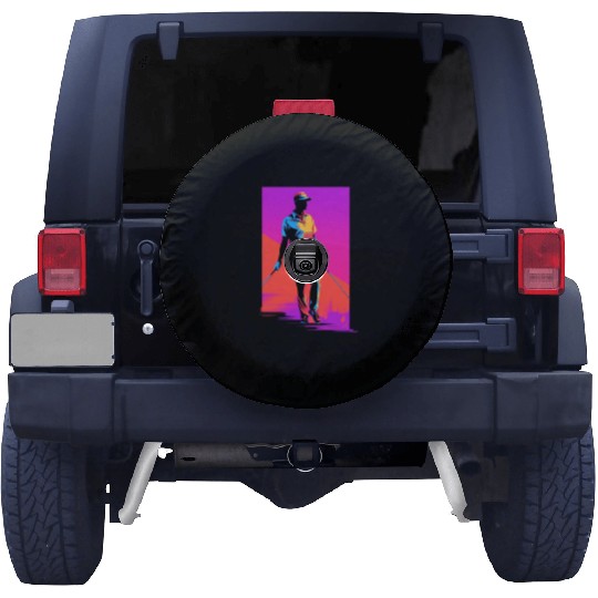 Golfer Golf Player Golfing 80s 90s Retro Spare Tire Covers