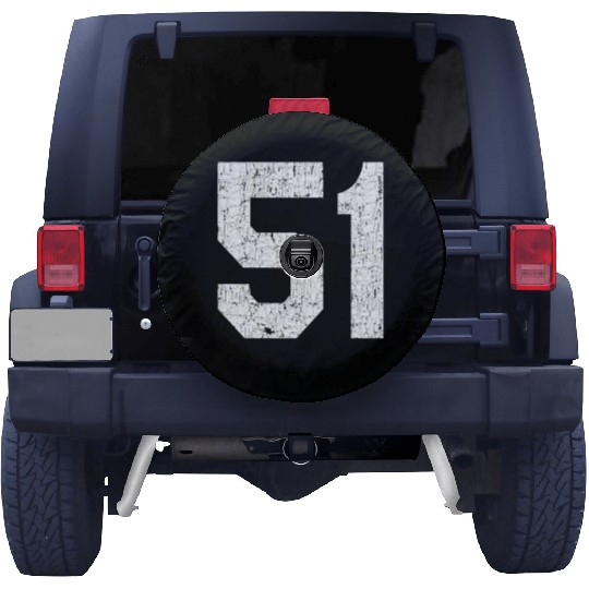 Jersey Uniform Number 51 Athletic Style Sports Spare Tire Covers