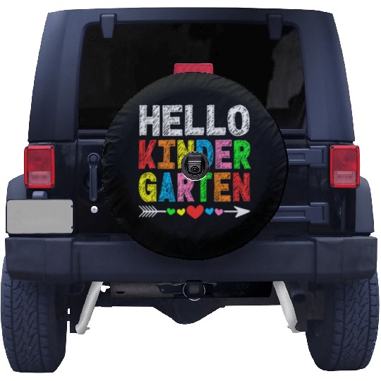Hello Kindergarten Teacher & Student Kinder Back Spare Tire Covers