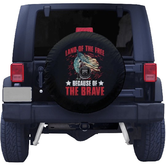 Land of the free because of the Brave Spare Tire Covers
