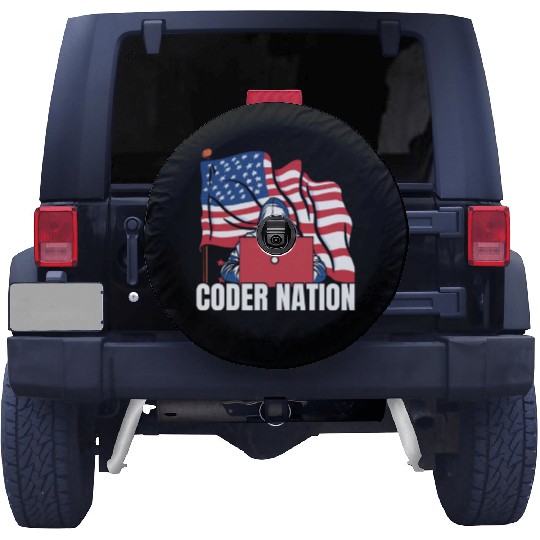 Programmer Coder Us Flag Programming Coding Spare Tire Covers