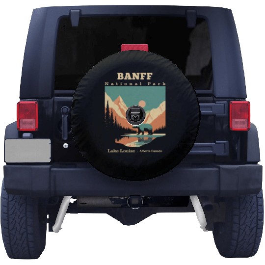 Vintage Retro Canadian Banff National Park Spare Tire Covers