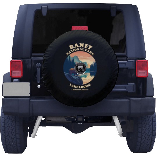 Vintage Retro Canadian Banff National Park Spare Tire Covers