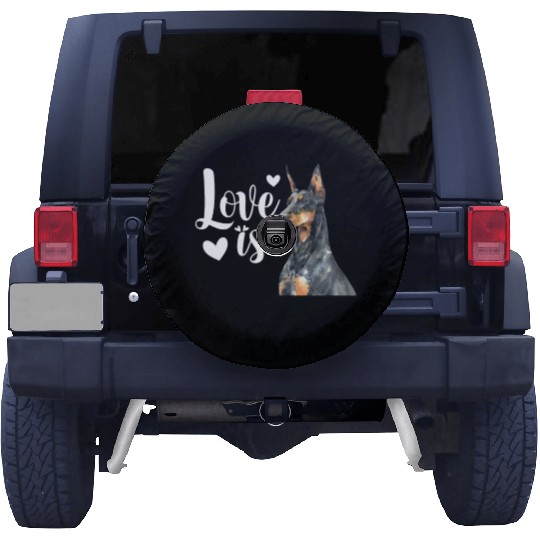 Love Is Doberman Pinscher Spare Tire Covers